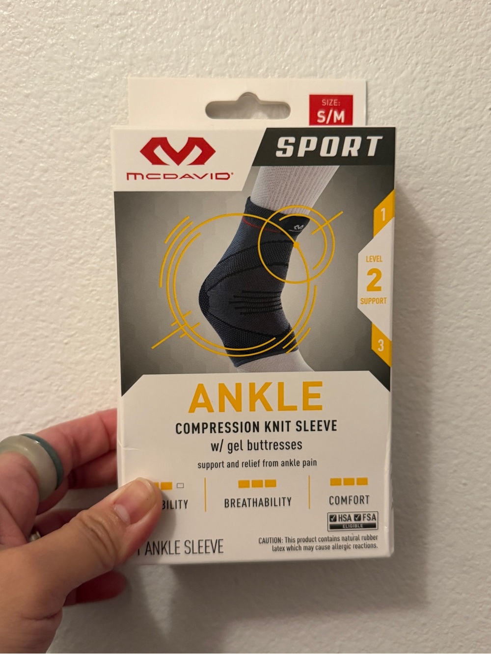 Black Ankle Compression Knit Sleeve - Size S/M